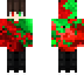 boy red&green in hoodie.