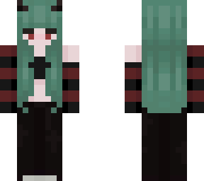 green haired goth demon