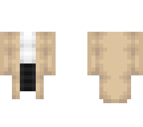 ob - long tan cardigan w/ shirt & skirt