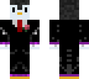 pinguino morado traje
