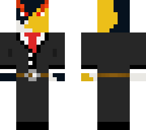 yellow, black, white suit