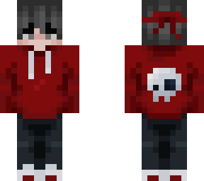 crimson skull hood