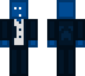 blue blob in a suit
