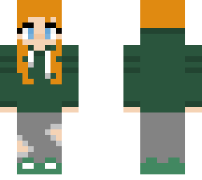 girl with dark green hoodie