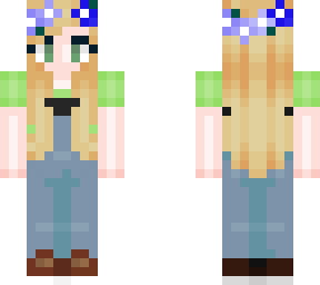 blonde girl with flower crowb