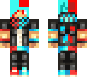 red and blue emo boy
