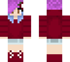 purple/blue haired hoodie girl