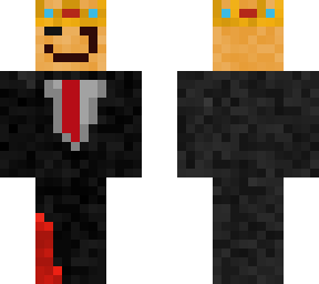 crowned potato in a suit and redstone leg shield