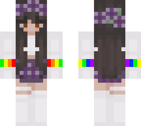 cute brunette purple girl w/ rainbow