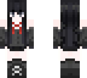 black haired school girl with slight edits