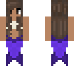 violet mermaid with space buns