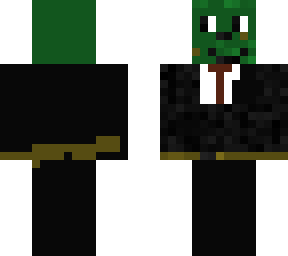 grass block with a suit and tie