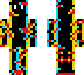 red yellow and blue glitch