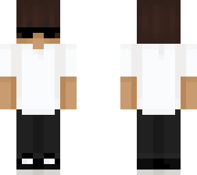 white t shirt brown hair boy(sunglasses)