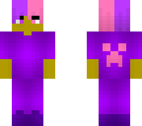 male - purple n pink hair - stripes - creeper