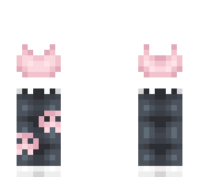ob - short pink crop w/ skull gray jeans