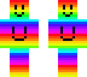 rainbow person with smiley faces