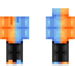 half and half hoodie ob 1.3 orange blue