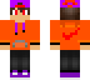 garon avec casquette violette et pull orange