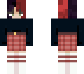red pleeted skirt girl