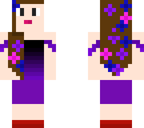 haut dgrad de violet jupe serre blanche fleurs dans les cheveux