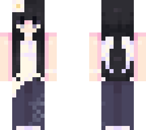 girl w/ black hair & flower