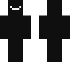 plain black with white smile and eyes.