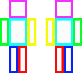 colored outline white body