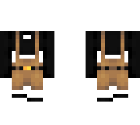 ob - short khaki overalls w/ black top