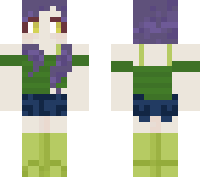 green and purple girl