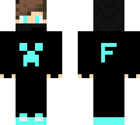 letter f boy skin with black hoodie