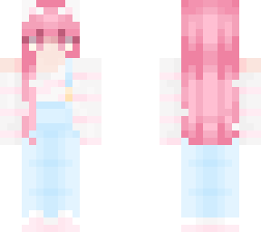 pink cat girl w/ overalls