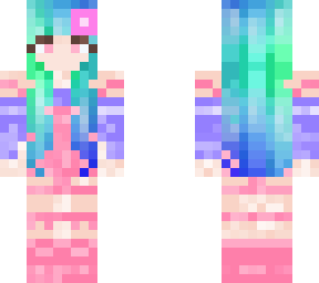 aurora hair with cute pink shorts overall and purple top