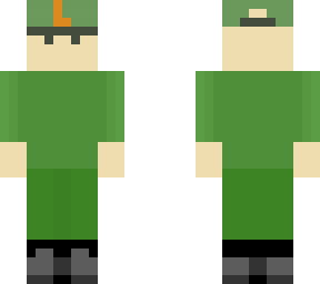 human with green clothes.