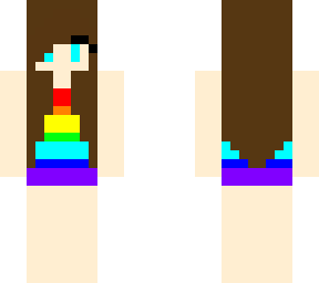 one piece swimsuit girl (rainbow)