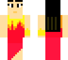 a flaming gown
