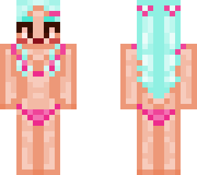 aqua the anime beach babe (cyan hair, light skin)