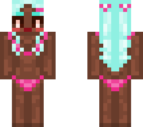 aqua the anime beach babe (cyan hair/dark skin)