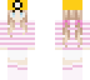 miners hat cute pink striped pigtails