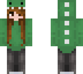 green dinosaur hoodie girl