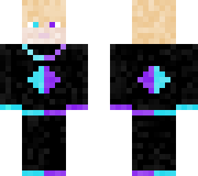 blond boy w/ purple/cyan/black outfit