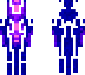 blue pink and purple robo