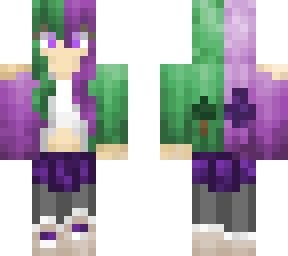purple and green girl