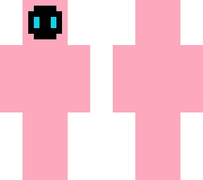 fall guys (pink) blue eyes and black face