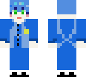 green eye, blue body