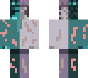dead blue and pink axolotl with  (can use both layers (not head))