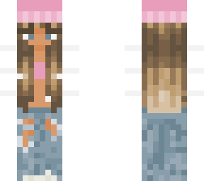 blue jeans, pink top