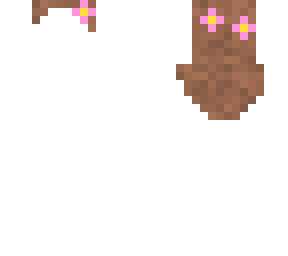 brown hair, pink flowers (base)