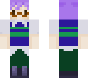 cute purple hair with glasses