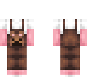 ob - bear overalls w/ white & pink shirt